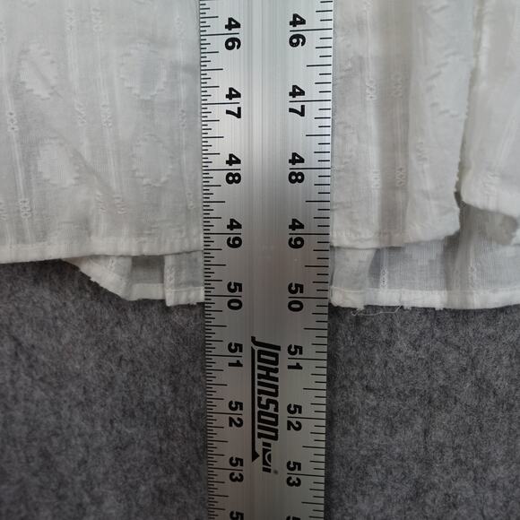 Anthropologie Dress Womens Extra Small Peregrine Midi White Smocked VNeck Aline - Picture 13 of 15